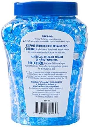 Clorox Fraganzia Crystal Beads Air Freshener Twin Pack, Long Lasting Room Deodorizer and Odor Eliminator Gel Beads for Home, Car, or Office, Morning Sky Scent, 24 Fl Oz