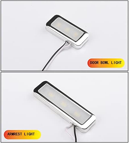 Automotive Door Handle Lights,12V 4pcs LED Interior Lights Multicolor Universal Fit for Car Interior Atmosphere Light (White)