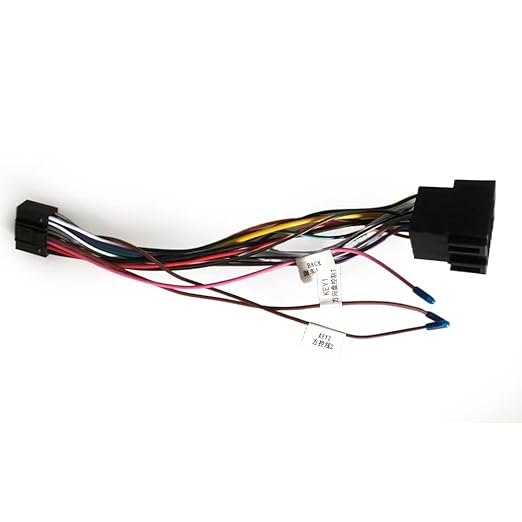 Hikity 16 Pin Wiring Harness ISO Adapter for Android Car Radio Universal ISO Standard Female Radio Connector with Steering Wheel Control Cables and Reverse Gear