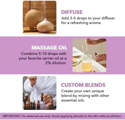 Majestic Pure Essential Oil with Glass Dropper - 100% Pure and Natural - Essential Oils for Diffuser, Aromatherapy, Soap and Candle Making, Lavender Essential Oil, Lavender Oil, 2 Fl Oz