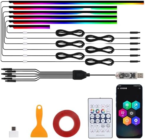 Dynamic RGB Interior Light Kit, Led Lights for Car with Dynamic Color Chasing, Adjustable Brightness for Lnterior Into A Dynamic and Colorful Space (1 Kit)