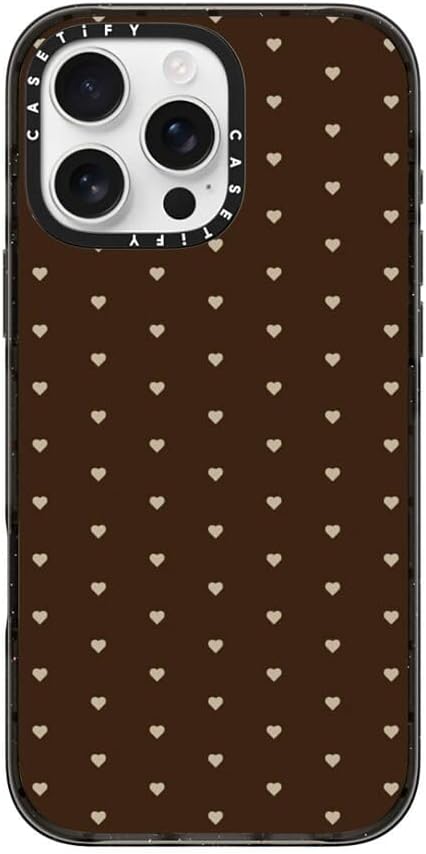 CASETiFY Impact Case for iPhone 16 Pro Max [8.2ft 4X Military Grade Drop Protection/Compatible with Magsafe] - Choco Dots - Clear Black