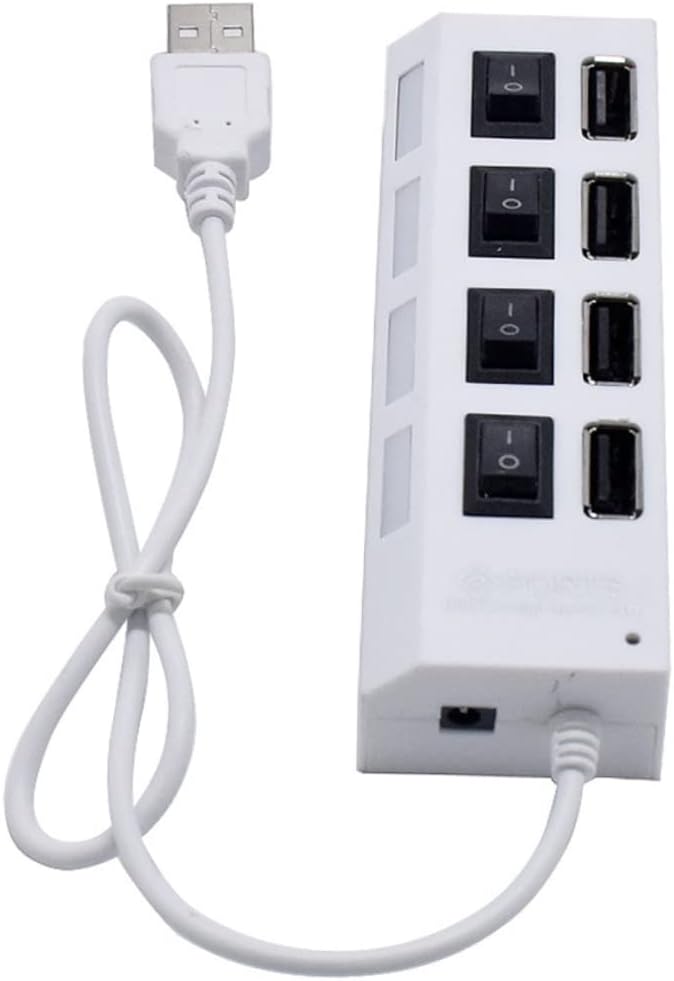 HOMSFOU 3pcs USB Hub Port Splitter Independent Compact USB Device Connector for Laptop and Travel Versatile White Design for Use