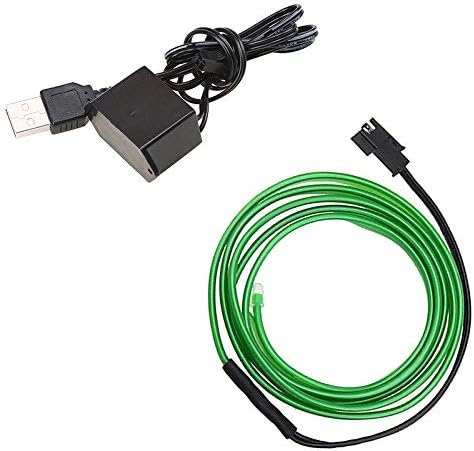 2M/6FT USB Neon Light Electroluminescent Wire Glowing Strobing Decorative Light for Xmas Party Costume Cosplay Festival Decoration(Green)