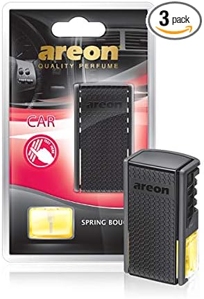 AREON ACB08 Car Freshener Vent Clip Luxury and Elegant 0.27 oz Car Air Freshener Perfume, Spring Bouquet Scent (Pack of 3)