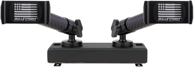 Bulletpoint Dash Mount Cell Phone Holder RAM Truck Compatible (2019+ 1500, 2500, 3500 and TRX) with 20mm Ball Mount - Compatible with iPhone and Android Smartphones (Dual Ball with 2 Phone Holders)