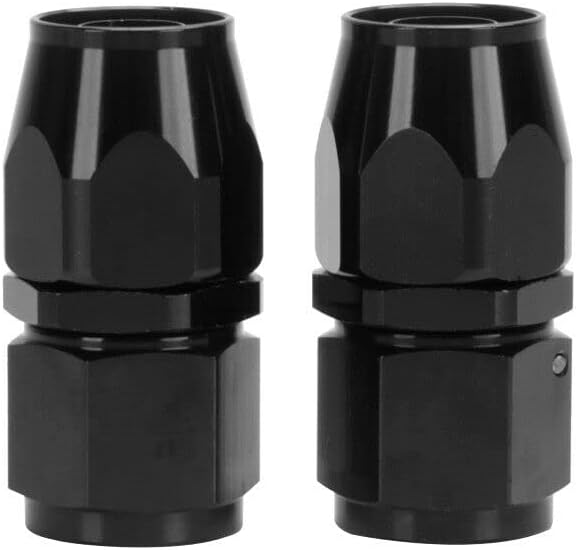 LokoCar 10AN Hose End Fitting 0° Straight Swivel For CPE Braided Hose Black 2Pcs