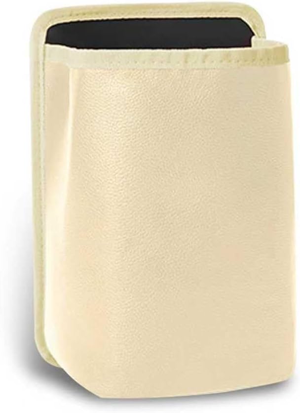 SLIMI 1 PC Car Seatback Organizer, Multifunctional Leather Car Organizer Back Seat, Waterproof Suspension Car Trash Can, Universal Cars Seat Travel Storage Bag (Beige)
