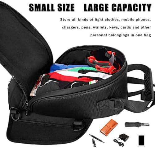 Motorcycle Tank Bag for Kawasaki Ninja 650 650R ZX6R ZX10R, Magnetic & Strap Mount Tank Bag for Motorcycles, Motorcycle Touring Navigation Luggage Bag Tank Bags,A Strap