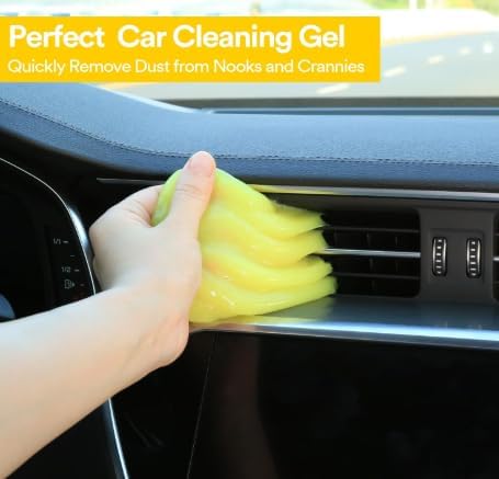 SOLASTA Car Cleaning Gel Car Putty Car Cleaning Kit Car Interior Cleaner Slime Car Cleaning Supplies Auto Detailing Tools Car Accessories Car Gifts for Women Men Keyboard Cleaner (Yellow)