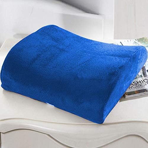Bookishbunny Comfortable Ergonomic Memory Foam Back Lumbar Support Cushion for Chairs Car Office Home with Removable Soft Velvet Cover (Royal Blue)