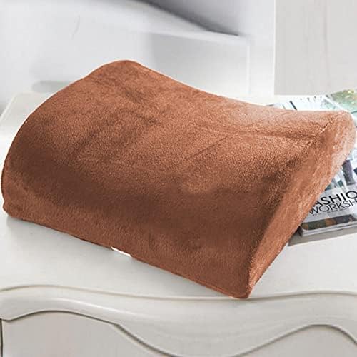 Bookishbunny Comfortable Ergonomic Memory Foam Back Lumbar Support Cushion for Chairs Car Office Home with Removable Soft Velvet Cover (Brown)