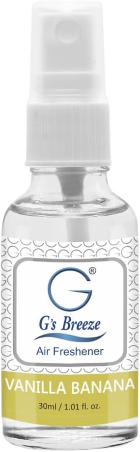 G's Breeze Vanilla Banana Air Freshener - Rich blend of Creamy Vanilla & Ripe Banana Fragrance - Sweet Floral Scent - Long Lasting Aroma - Ideal for Home, Car, Office - Create Cozy Bliss