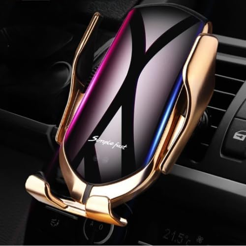 Car Charger Car Mount Phone Holder for iPhone 15 Pro Max 14 Pro Max 15 Pro Max 16 Pro Max Samsung Galaxy Note 10w Fast Charger (Gold)
