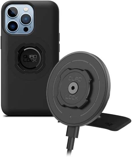 Quad Lock Adhesive Dashboard/Console Car Phone Holder Kit with MAG Wireless Charging Head V2 and MAG Phone Case for iPhone 13 Pro