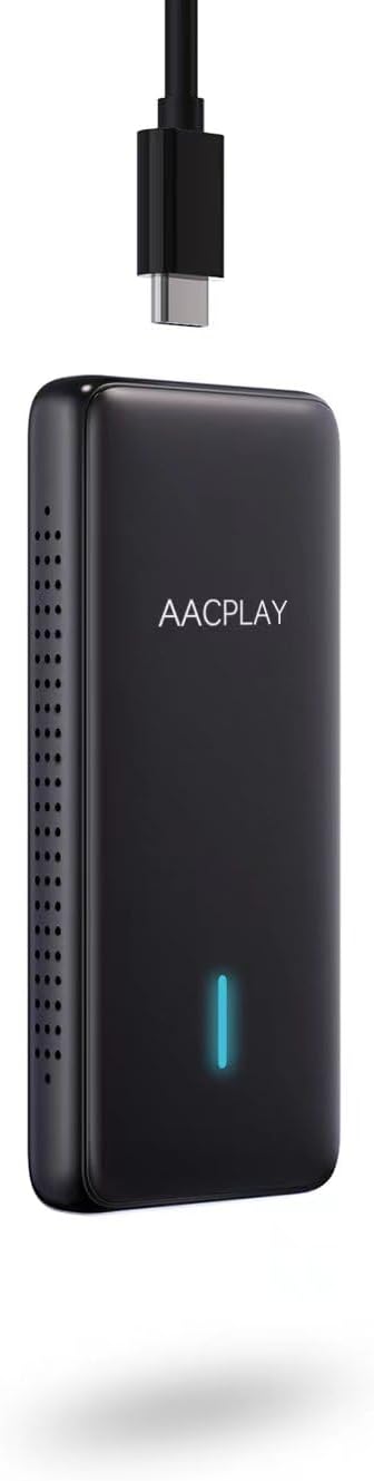 AACPLAY Wireless Android Auto Car Adapter Converts Wired Android Auto to Wireless, Android Auto Dongle Wireless for AA Smarphone, USB Type-A or Type-C Plug-in