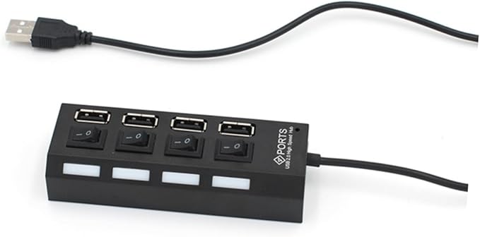 HOMSFOU 2pcs 4 4-Port USB Hub Laptop USB Port Expander Splitter for Keyboard Mouse Webcam Mp3 Player Etc
