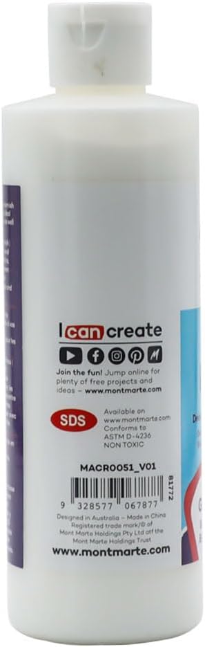 Mont Marte Deco Pudge Craft Varnish Signature 236ml (8 US fl.oz) 2PACK– Gloss, Multi-Purpose Clear Craft Sealer, Varnish, Decoupage Glue, Ideal for Acrylic Paints, Paper, Wood, Ceramics, Fabrics, Clay