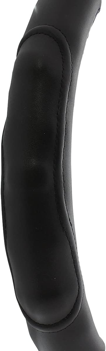 United Pacific 70407 18" Carbon Fiber Pattern Steering Wheel Cover, Engineered Leather Construction, Large Grip – ONE Steering Wheel Cover – Black/Black Carbon Fiber