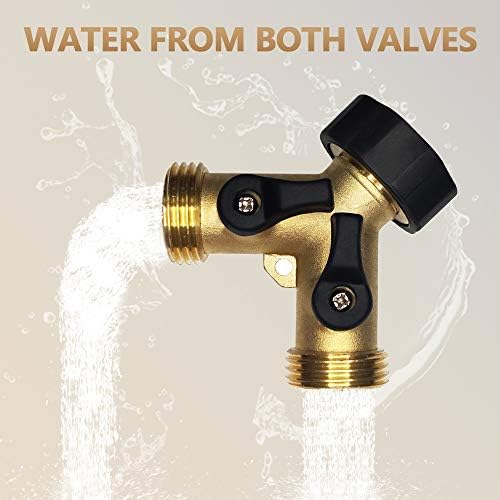 HQMPC 2-Way Garden Hose Splitter - 3/4" Female & 2 Male, 2 Pcs
