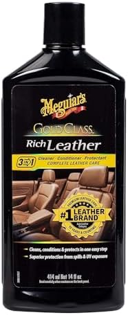 Meguiar's Gold Class Rich Leather Cleaner and Conditioner 3-in-1 Spray, Non-Greasy Car Leather Cleaner and Conditioner Treatment with Advanced UV Protection, 15.2 Oz Spray Bottle