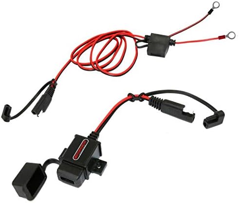 MOTOPOWER MP0609AA 3.1Amp Motorcycle USB Port Kit SAE to USB Adapter Cable with SAE Cap