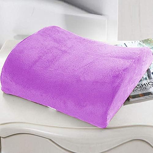 Bookishbunny Comfortable Ergonomic Memory Foam Back Lumbar Support Cushion for Chairs Car Office Home with Removable Soft Velvet Cover (Purple)