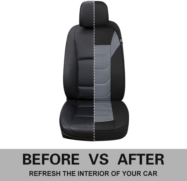3D Air Mesh Car Seat Covers Front Sets Washable and Breathable Premium Cloth Automotive Vehicle Seat Covers for Cars Interior, Universal Fit for Most Cars, Sedan, Truck, SUV(Black/Gray)