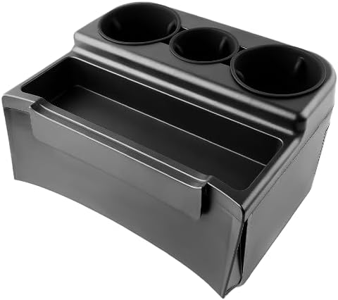 for 2015-2020 Chevy Suburban/Tahoe& GMC Yukon/Yukon XL Center Console Rear Armrest Garbage Can with 2PCS 3.94" &1PCS 3.07" Water Cup Holder Insert
