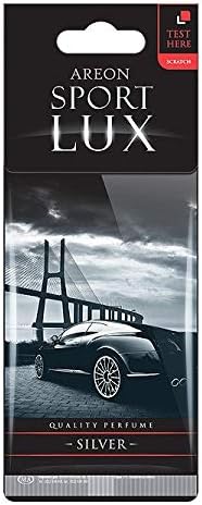 AREON Sport Lux Silver - Hanging Cardboard Air Freshener for Car, Home & Office - Premium Cologne Perfume with Natural Fragrances - Long Lasting, Fresh, Luxurious Scent - Stylish Design - Pack of 3