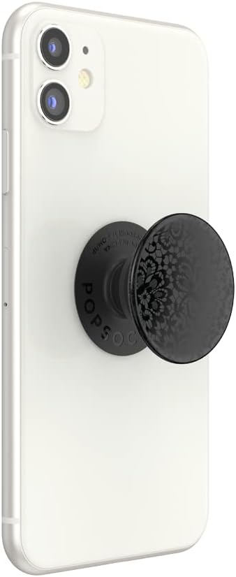 PopSockets Adhesive Phone Grip, Holder, Phone Stand, Black - Lace Noir