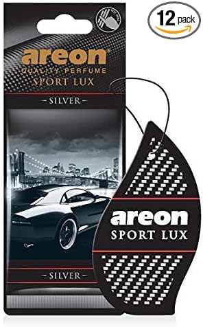 AREON SL02 Sport LUX Cardboard Air Freshener, Silver, 12 Pack