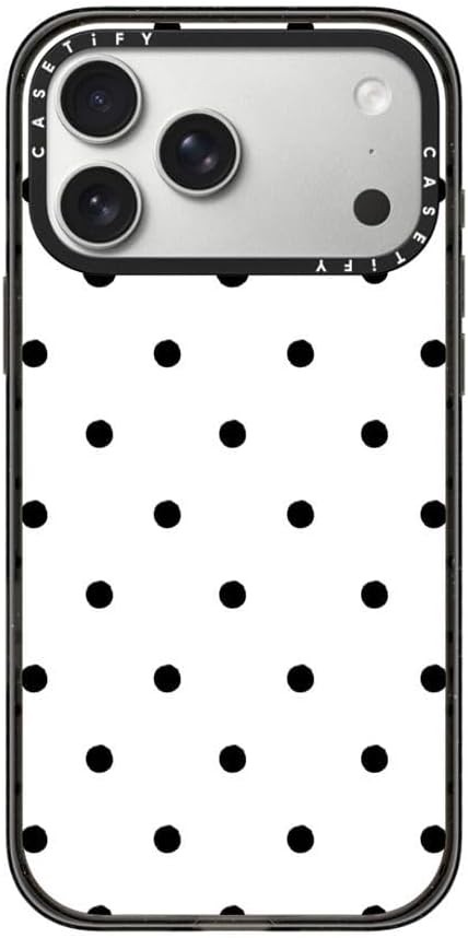 CASETiFY Impact iPhone 17 Pro Max Case [Slim/Compatible with Magsafe / 8.2 ft. 4X Military Grade Drop Protection] - Classic Dottie - Blank Slate - Clear Black