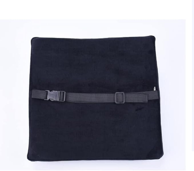 Bookishbunny Comfortable Ergonomic Memory Foam Back Lumbar Support Cushion for Chairs Car Office Home with Removable Soft Velvet Cover (Black)