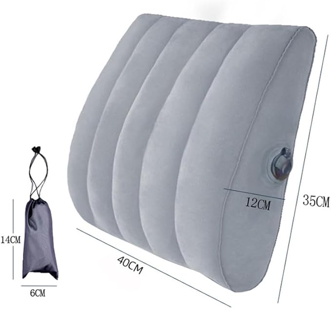 RCFINE Lumbar Pillow Air Inflatable Pillow for Lower Back Lumbar Support Portable Back Pillow for Office Chair Car Seat Cushion