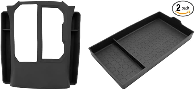 SKTU 2PCS for 2026 Toyota RAV4 Center Console Mat for 2026+ Toyota RAV4 (LE/SE/XLE Premium/Woodland/XSE/Limited) Non-Slip Console Pad & Gear Shift Panel 2026 RAV4 Accessories Side Storage Box