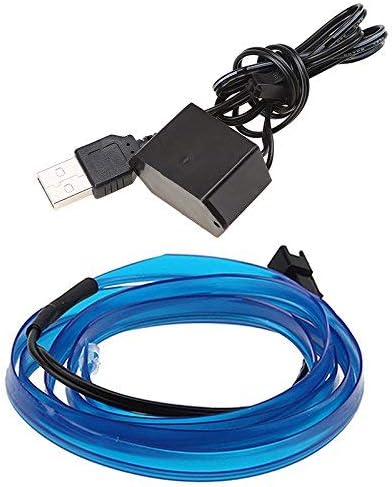 ABALDI 5m/16ft USB Neon EL Wire Lights Glowing Electroluminescent Wire Light String Strip for Xmas Party Indoor Outdoor Festival Decoration(Blue)