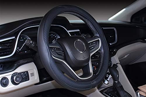 Mayco Bell Large Size Steering Wheel Cover Anti-Slip,Safety,Soft,Breathable,Durable,Full Surround,Comfortable Grip Microfiber Leather (15.5-16 inch, Black)