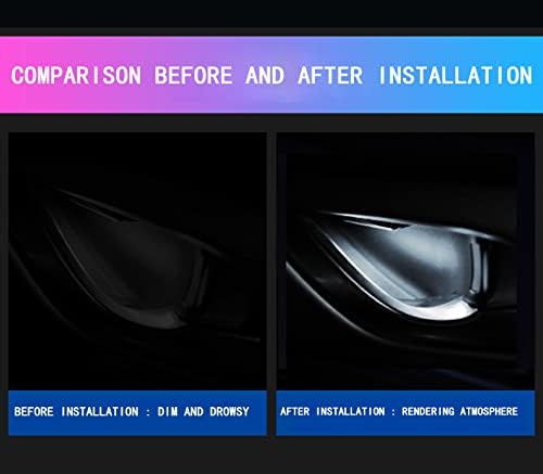 Automotive Door Handle Lights,12V 4pcs LED Interior Lights Multicolor Universal Fit for Car Interior Atmosphere Light (White)