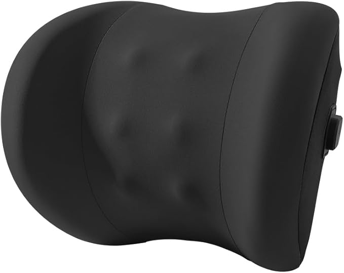 car headrest Pillow,Heat up Vibration Massage Neck Pillow,Memory Cotton Pillow,Neck Support for Office Chair,car seat Neck Pillow,Suitable for Driving, Home, Office Black