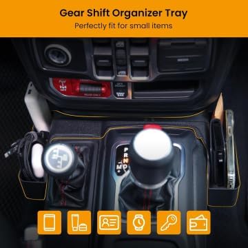 BANKKY 5PCS Center Console Organizer for 2018-2023 Jeep Wrangler JL JLU and Gladiator JT Accessories, Gear Shift Tray, Hanging Storage Box, Armrest Hidden Box, Passenger Side Grab Bar Tray, Not for JK