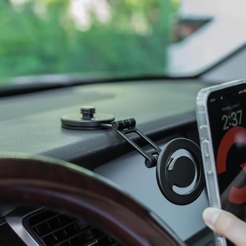 OLG MagSafe Compatible Magnetic Car Phone Holder – Premium Metal, 4000G Strong, 360° Rotation, 180° Angle & Head Adjust, No-Residue Tape
