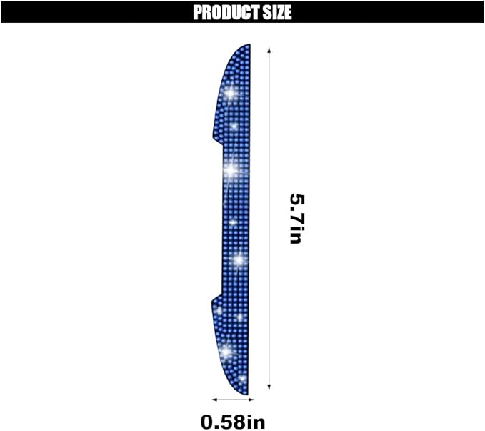 4PCS Bling Car Door Handle Scratch Protector, Crystal Rhinestone Sticker Car Door Edge Guard, Side Rearview Mirror Anti-Collision Strip, Exterior Accessories for Women Men (Blue)