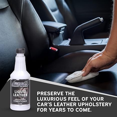 LANE'S Liquid Leather Conditioner- Car Leather Protection, Leather Conditioner- Softens Leather, Revives Flexibility, Prevents Fading and Cracking, Easy Application (32 OZ)