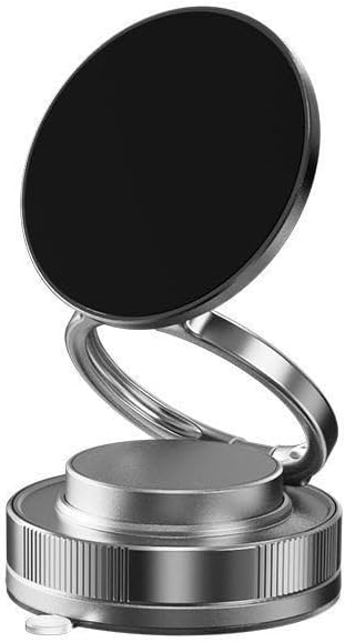 Upgraded adjustable vacuum magnetic car phone holder, strongest suction cup phone holder, 360° foldable car holder, suitable for cars/mirrors/smooth surface, compatible with iPhone and Android (black)