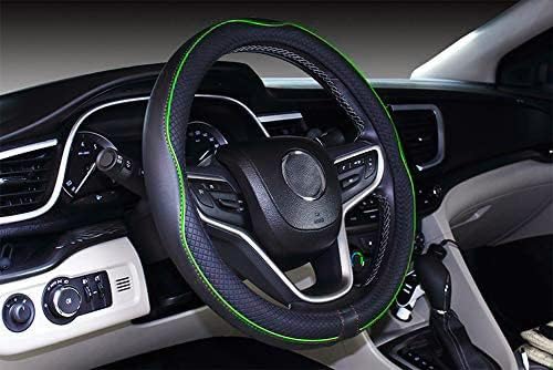 Mayco Bell Small Size Steering Wheel Cover Anti-Slip,Safety,Soft,Breathable,Durable,Full Surround,Comfortable Grip Microfiber Leather (14-14.25 inch, Green)