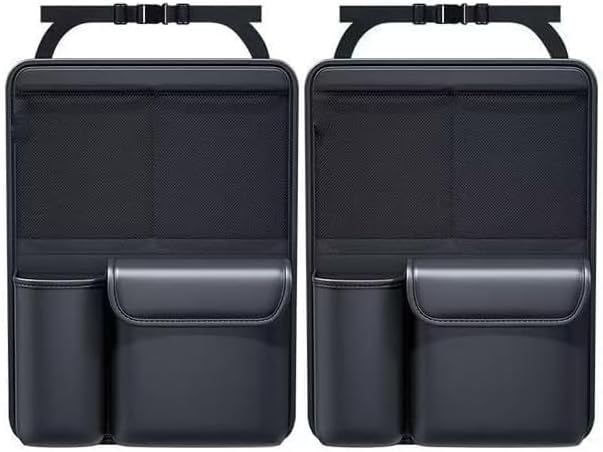 Car Trunk Organizer Backseat Storage Bag for Honda CRV Hybrid 2023-2026, Heavy Duty Hanging Cargo Net Pocket Space Saving Leather Interior Accessories,2pcs