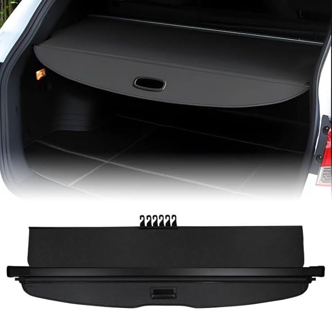 Falafa Trunk Cargo Cover for Toyota 4Runner 2010-2024, Retractable Cargo Cover with Carbon Fiber Texture Ends, Trunk Shade Shield Rear Security Cover for 4Runner Accessories
