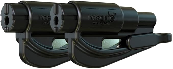 resqme The Original Compact Emergency Keychain Car Escape Tool, Seatbelt Cutter and Window Breaker, Made in USA, Pack of 2