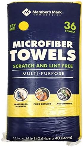 Member's Mark 16" x 16" Microfiber Towels, 36 Count (Yellow)